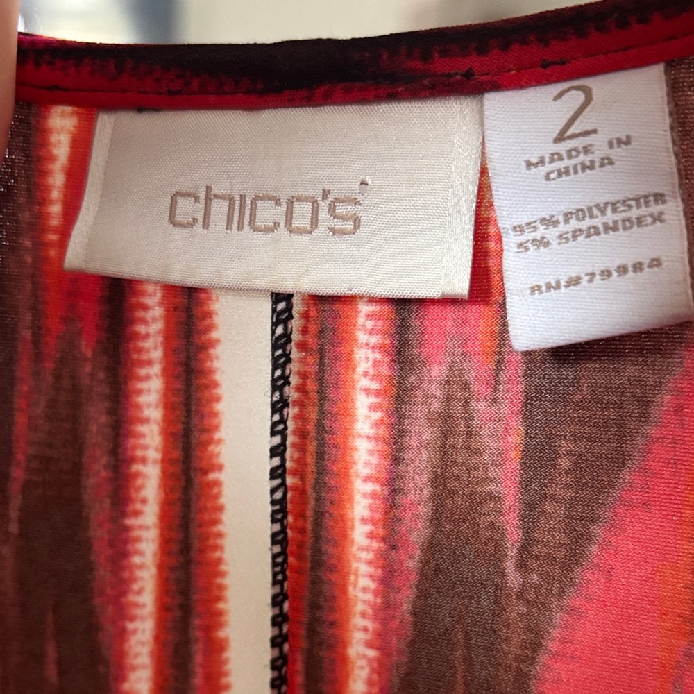Chico’s SZ 2 Patterned Women's Dress - Picture 4 of 6